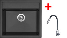 Sinks SOLO 560 Pureblack + ELASTA S nerez/černá 